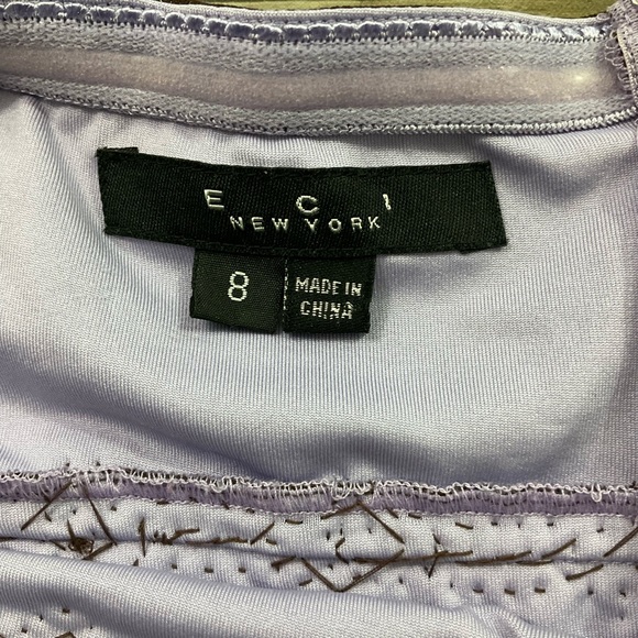 E C I Vintage Y2K Sequined Halter Dress Sz 8 - Picture 4 of 6